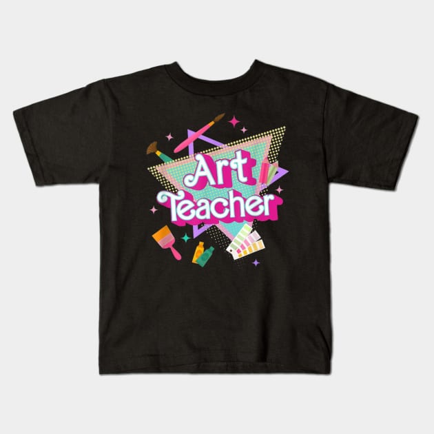 Art Teacher Retro Style Kids T-Shirt by lordwand